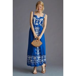 ‼️NOT FOR SALE‼️Anthropologie Farm Rio Square-Neck Embroidered Midi Dress